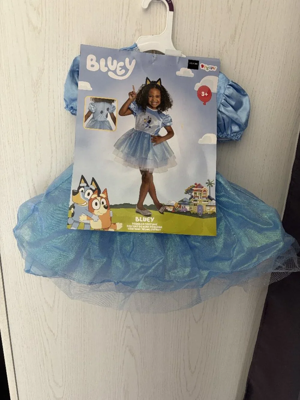 Bluey Halloween Costume Dress 3T/4T Blue Dress & Headband Toddler Girls Cartoon